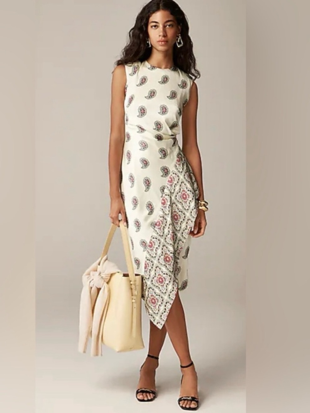 J. Crew • Faux-wrap Midi Dress in Paisley